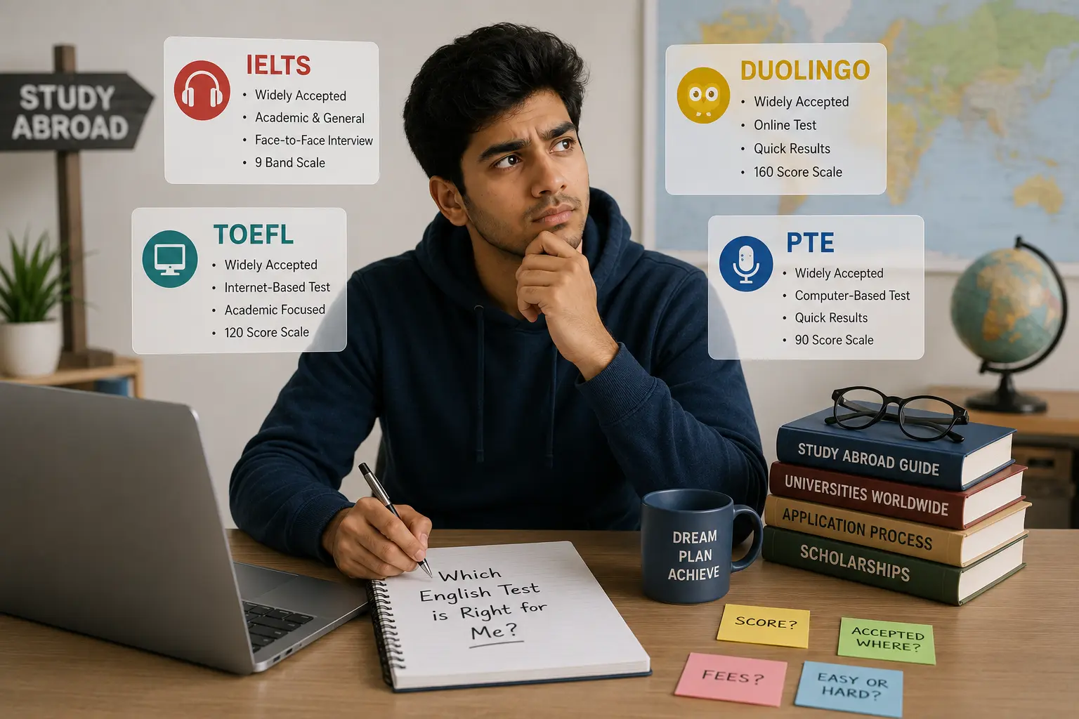IELTS vs TOEFL vs Duolingo vs PTE: Which English Test Should You Take for Study Abroad?