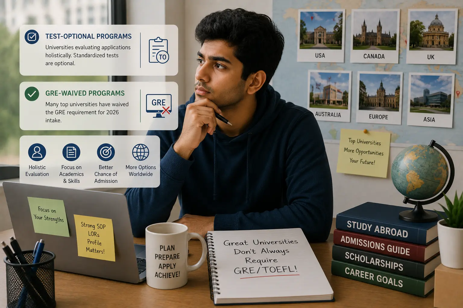 Test-Optional and GRE-Waived Programs Abroad in 2026: The Complete Guide for Indian Students